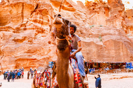 Petra, Jordan- March 16, 2017: Views of the Lost City of Petra in the Jordanian desert, one of the Seven Wonders of the World.のeditorial素材