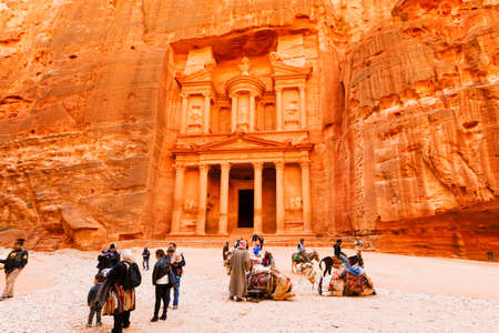 Petra, Jordan- March 16, 2017: Views of the Lost City of Petra in the Jordanian desert, one of the Seven Wonders of the World.のeditorial素材