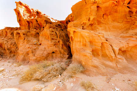 View of Timna Valley in Israeli Negev Desert.の写真素材