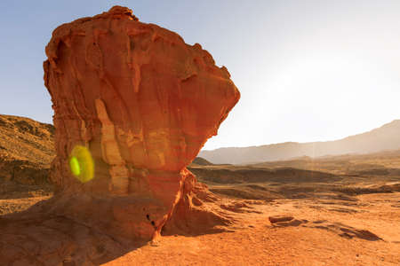 View of Timna Valley in Israeli Negev Desert.の写真素材