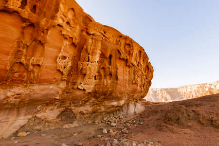 View of Timna Valley in Israeli Negev Desert.の写真素材