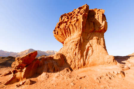 View of Timna Valley in Israeli Negev Desert.の写真素材