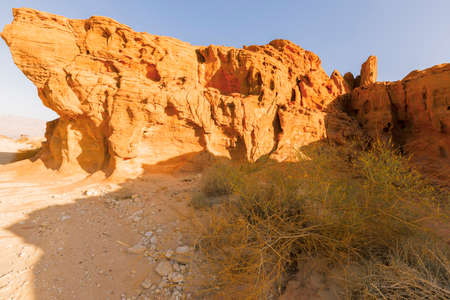 View of Timna Valley in Israeli Negev Desert.の写真素材