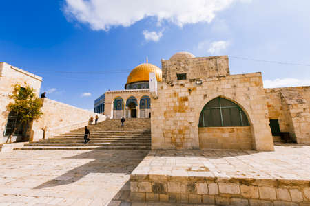 Jerusalem, Israel- March 14,2017:View of the Dome Of The Rock at Temple Mount in Old Jerusalem, the third holiest place in Islam.のeditorial素材
