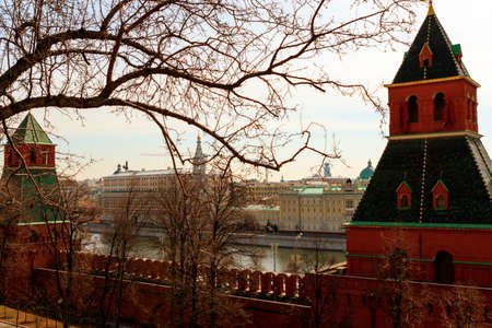 MOSCOW, RUSSIA - April 8, 2015: Views of the Kremlin-fortified complex at the heart of Moscow. It serves as the official residence of the President of the Russian Federation.のeditorial素材