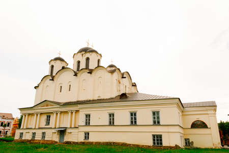 Veliky Novgorod, Russia-June 8,2016:Novgorod Kremlin stands on the left bank of the Volkhov River. The first reference to fortifications on the site dates to 1044, with additional construction taking place in 1116.のeditorial素材