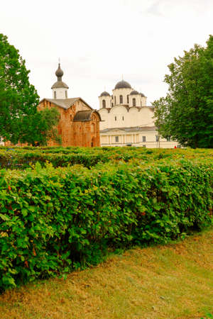 Veliky Novgorod, Russia-June 8,2016:Novgorod Kremlin stands on the left bank of the Volkhov River. The first reference to fortifications on the site dates to 1044, with additional construction taking place in 1116.のeditorial素材