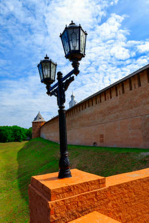Veliky Novgorod, Russia-June 8,2016:Novgorod Kremlin stands on the left bank of the Volkhov River. The first reference to fortifications on the site dates to 1044, with additional construction taking place in 1116.のeditorial素材