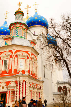 Sergiev Posad, Russia-April 9, 2015: The Trinity Lavra of St. Sergius is the most important Russian monastery and the spiritual centre of the Russian Orthodox Church.のeditorial素材