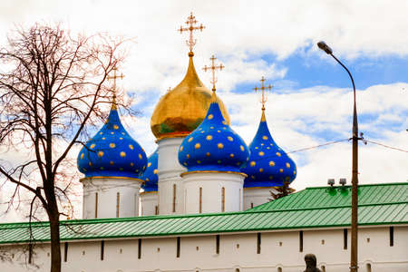 Sergiev Posad, Russia-April 9, 2015: The Trinity Lavra of St. Sergius is the most important Russian monastery and the spiritual centre of the Russian Orthodox Church.のeditorial素材