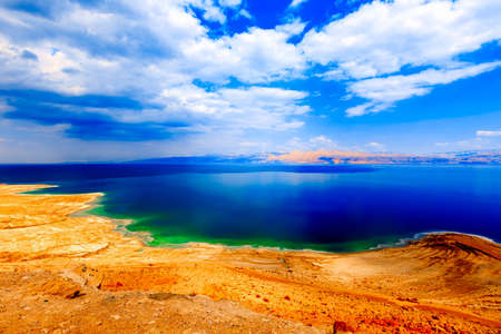 View of the Dead Sea in Israel.の写真素材