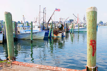 Galilee, Rhode Island, USA-May 11,2017: Galilee is a home to the largest fishing fleet in Rhode Island.のeditorial素材