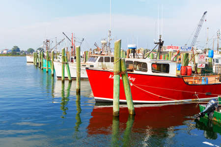 Galilee, Rhode Island, USA-May 11,2017: Galilee is a home to the largest fishing fleet in Rhode Island.のeditorial素材