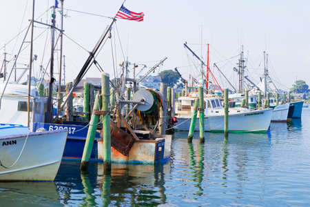 Galilee, Rhode Island, USA-May 11,2017: Galilee is a home to the largest fishing fleet in Rhode Island.のeditorial素材