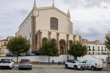 Street view of an ancient City of Evora in Portugalのeditorial素材