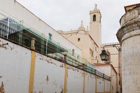 Street view of an ancient City of Evora in Portugalのeditorial素材