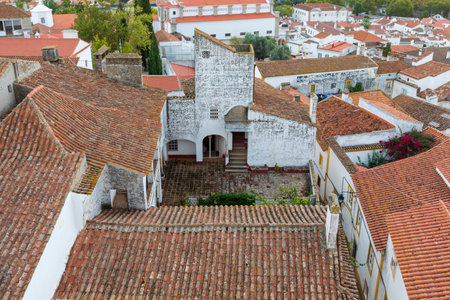 Street view of an ancient City of Evora in Portugalのeditorial素材