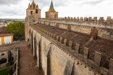 Street view of an ancient City of Evora in Portugalのeditorial素材