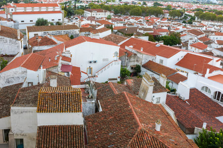 Street view of an ancient City of Evora in Portugalのeditorial素材