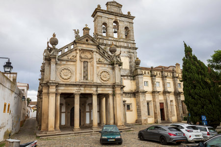 Street view of an ancient City of Evora in Portugalのeditorial素材
