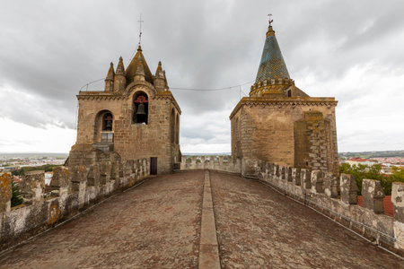 Street view of an ancient City of Evora in Portugalのeditorial素材