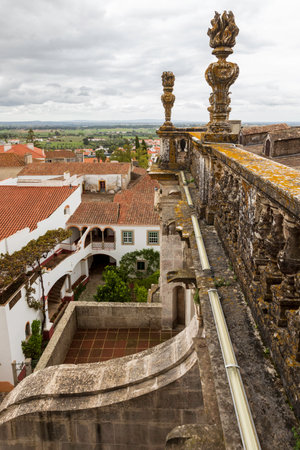 Street view of an ancient City of Evora in Portugalのeditorial素材