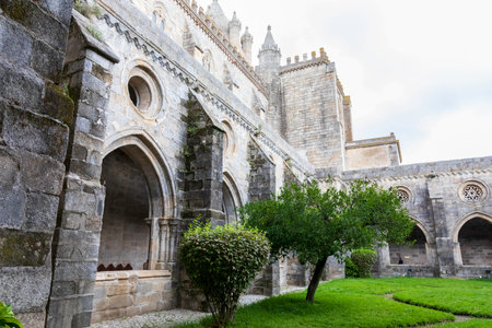 Street view of an ancient City of Evora in Portugalのeditorial素材