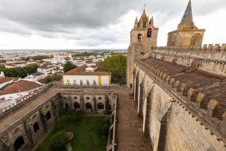 Street view of an ancient City of Evora in Portugalのeditorial素材