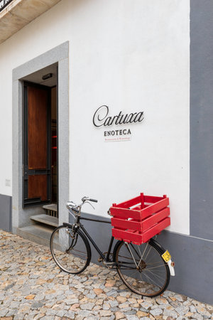 Street view of an ancient City of Evora in Portugalのeditorial素材