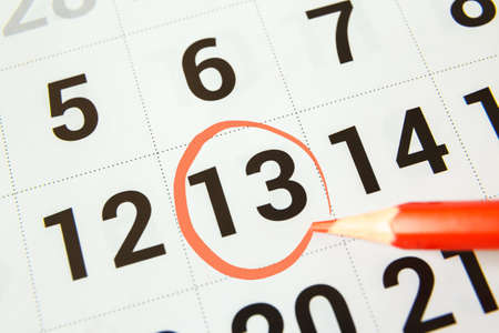 Circle marked on calendar concept for important day or reminder.の写真素材