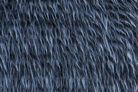Abstract texture of gray artificial fur. Dark gray fur with a long pile.の写真素材