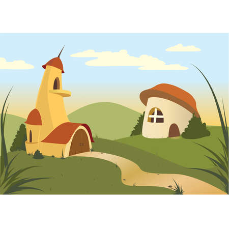 the houses on the gladeのイラスト素材