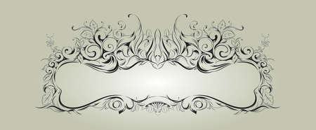 decorative ornament with floral elements for registrationのイラスト素材