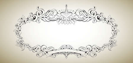 decorative ornament with floral elements for registrationのイラスト素材