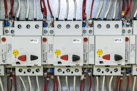 On the mounting panel of the electrical Cabinet is located a few circuit breakers motor protection....