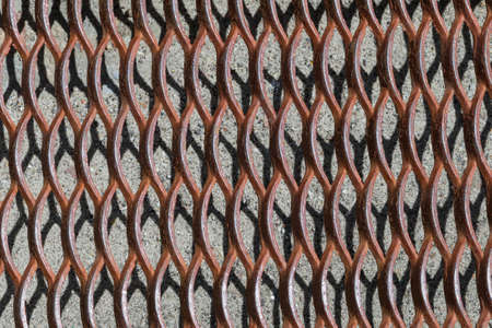 Shoe, shoes. Metal grille rusty brown or red color. The pattern in the lattice in the form of rhombs...