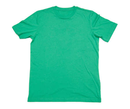 green shirt isolated on white backgroundの写真素材