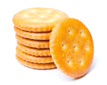 cracker isolated on white backgroundの写真素材