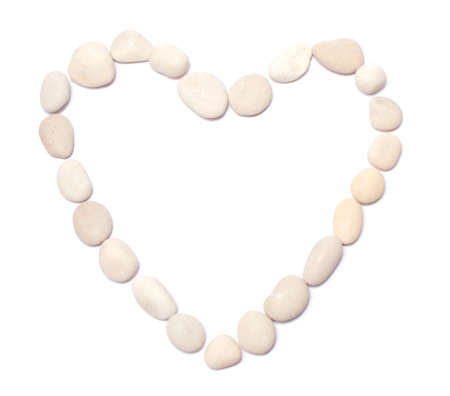 several pebble in the form of heartの写真素材