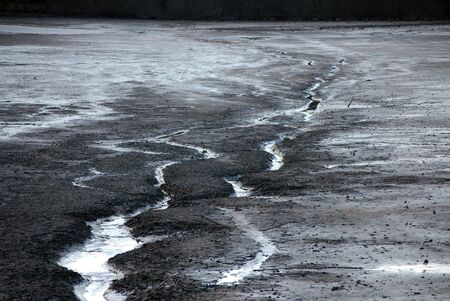 The bottom of the dried out lakeの写真素材