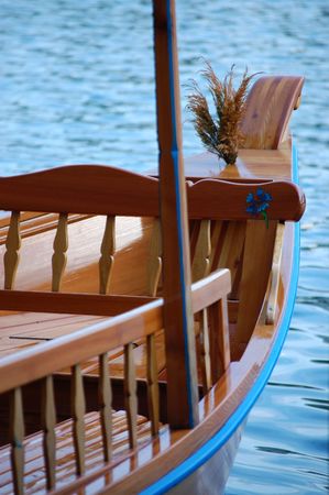 Detail of the boat on the Bled lake, Sloveniaの写真素材