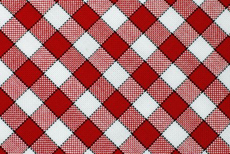 Tablecloth with red and white checked pattern