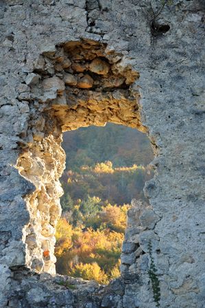 Window at the castle Stari Grad, Slovenske Konjice, Slovenia 