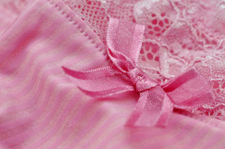 Pink lace lingerie closeupの写真素材