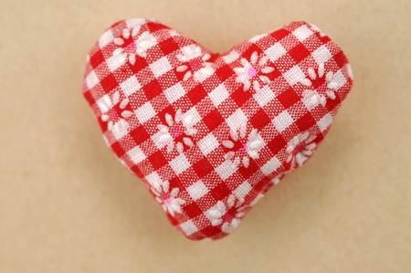 Floral checkered handmade heartの写真素材