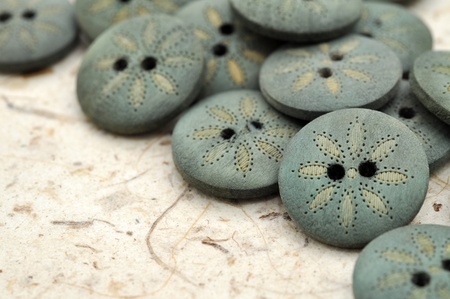 Floral wooden buttons