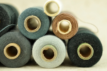 Pile od old spools