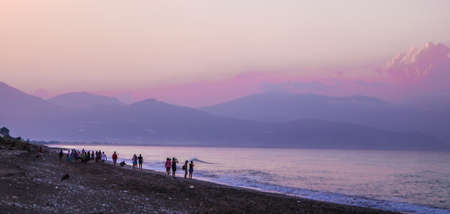 Sunrise in Finike  with purpule-ish colors.. The picture was taken in Turkey in July of 2018