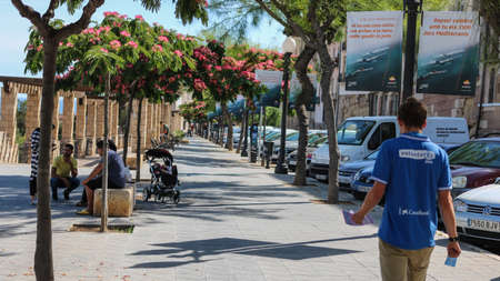 Volunteer in Tarragona during Mediterranean games in june 2018.のeditorial素材