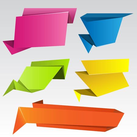 Origami Paper Bannersのイラスト素材